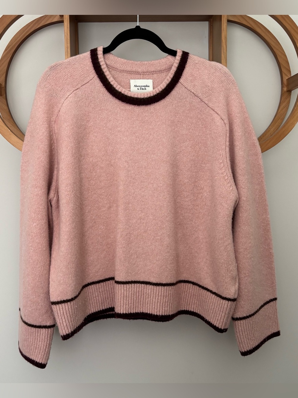 Abercrombie The A&F Madeline Crew Sweater in Pink